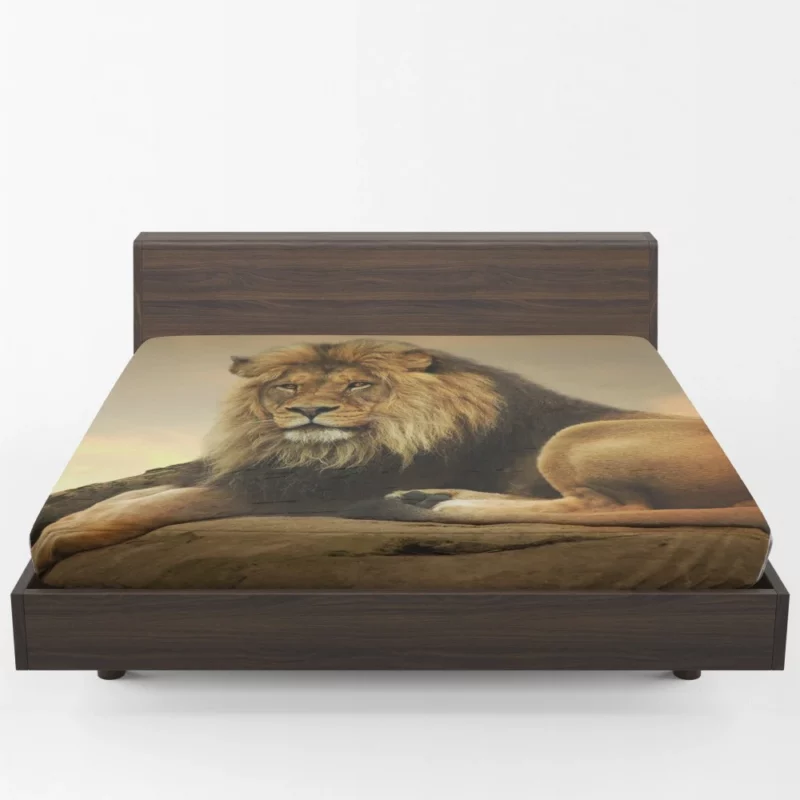 Majestic Lion Intense Gaze Fitted Sheet