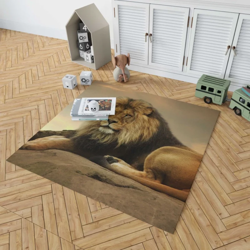 Majestic Lion Intense Gaze Rug 1