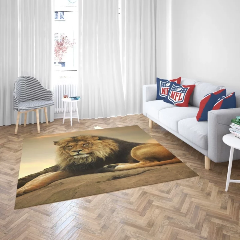 Majestic Lion Intense Gaze Rug 2