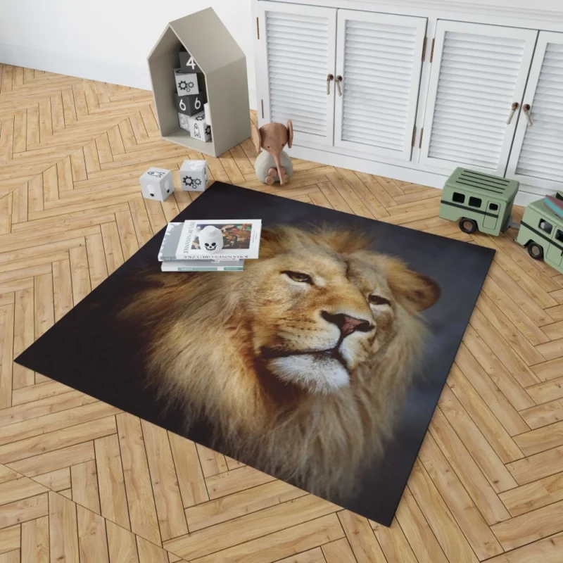 Majestic Majesty Lion Roaring Wilderness Rug 1