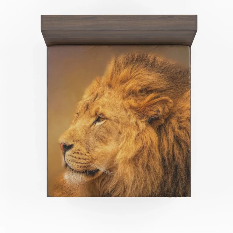 Majestic Male Lion Regal Gaze Fitted Sheet 1