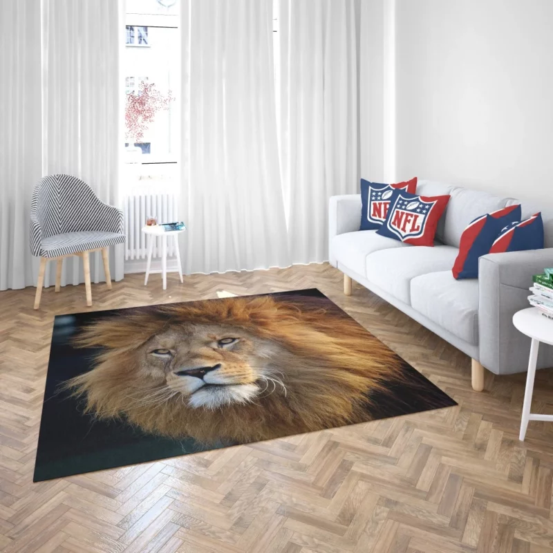 Majestic Male Lion Regal Presence Rug 2