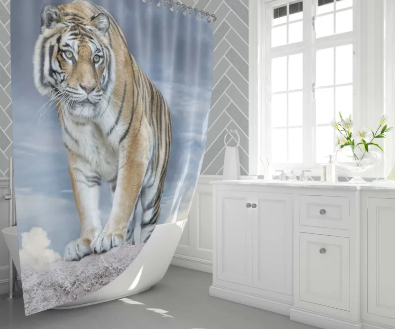 Majestic Tiger Enigmatic Stare Shower Curtain 1