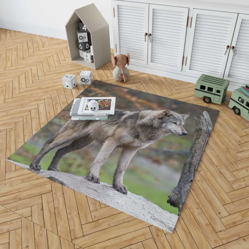 Majestic Wolf Wilderness Presence Rug 1