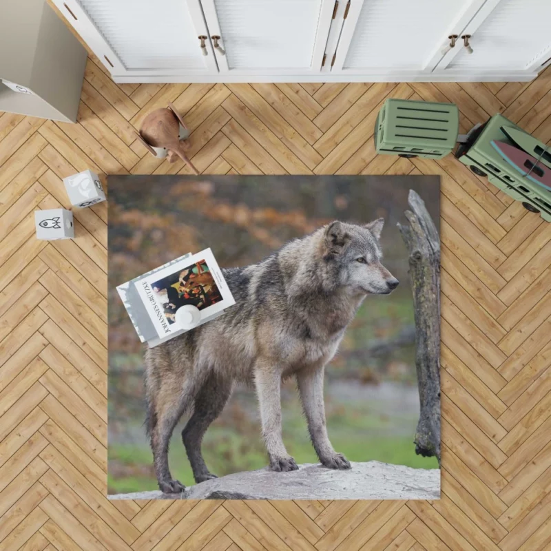 Majestic Wolf Wilderness Presence Rug