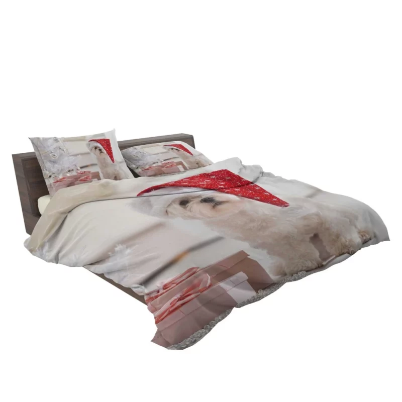 Maltese Christmas Tree Delight Bedding Set 2