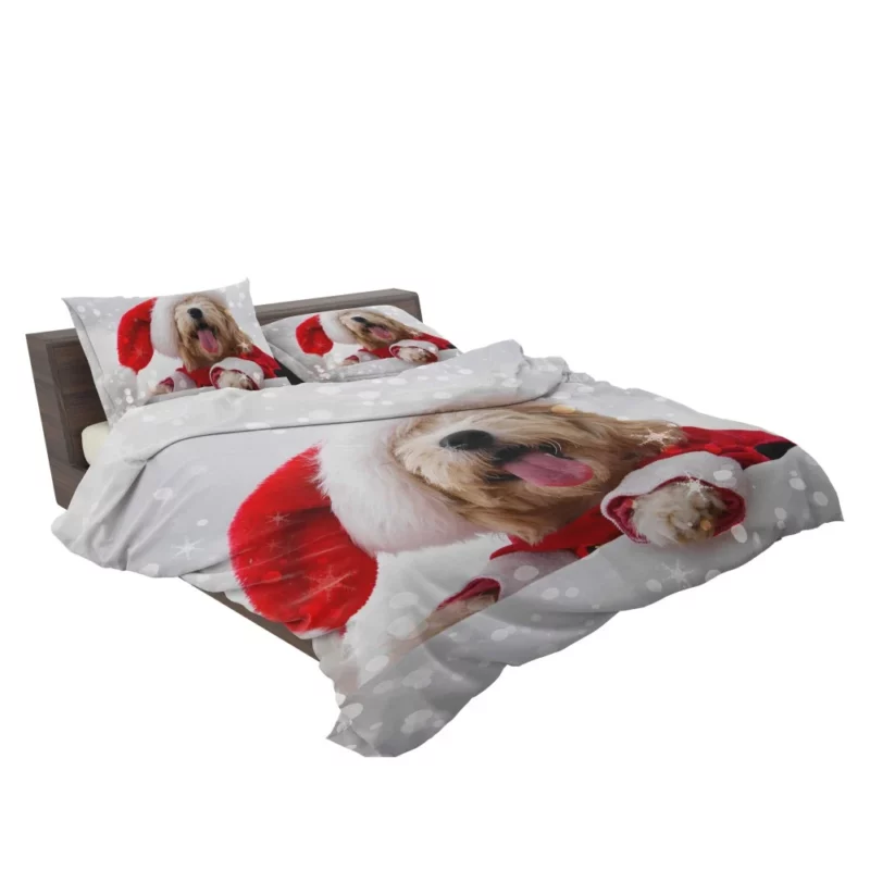 Maltese Santa Hat Bokeh Delight Bedding Set 2