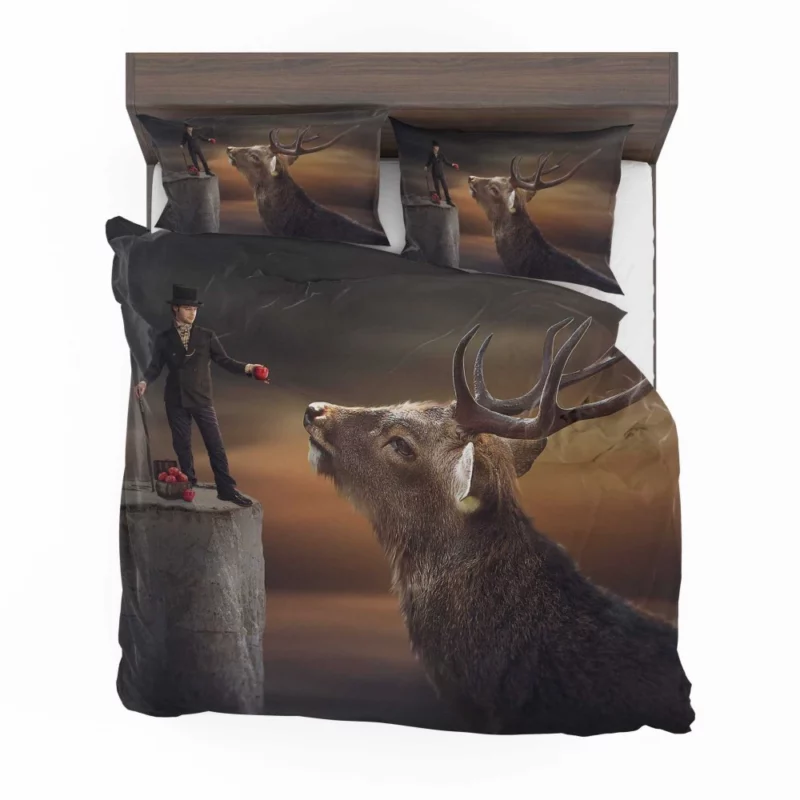 Man with Top Hat & Deer Mystical Charm Bedding Set 1