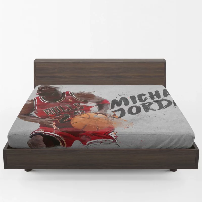 Michael Jordan Basketball Legend Aura Fitted Sheet