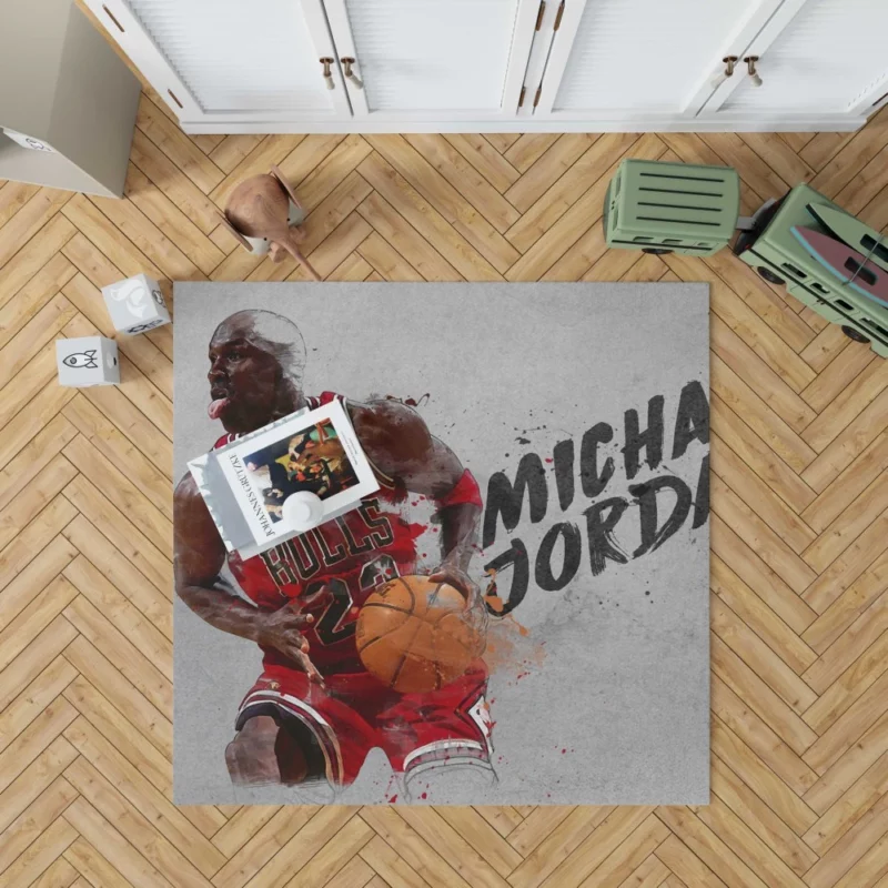 Michael Jordan Basketball Legend Aura Rug