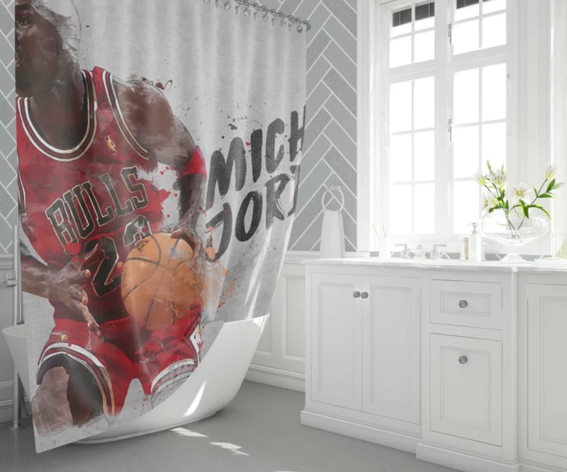 Michael Jordan Basketball Legend Aura Shower Curtain 1