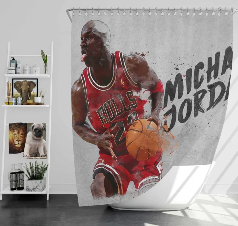 Michael Jordan Basketball Legend Aura Shower Curtain