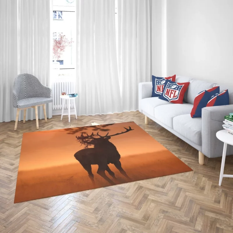 Misty Deer Silhouette Ethereal Elegance Rug 2