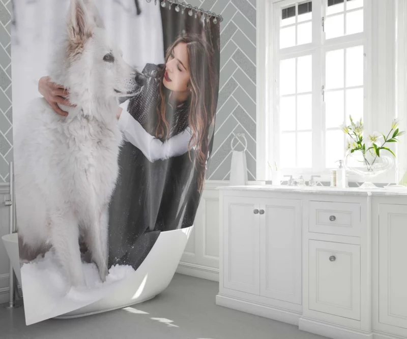 Model Winter Glamour Snowy Elegance Shower Curtain 1