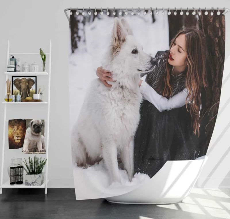 Model Winter Glamour Snowy Elegance Shower Curtain