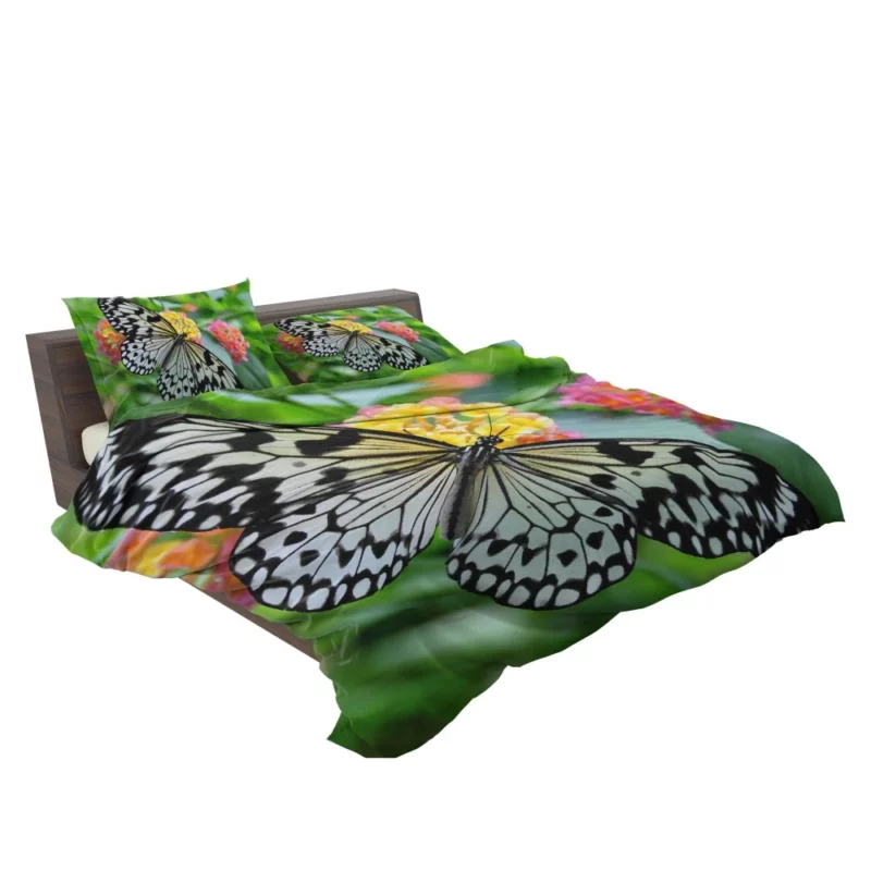 Monochrome Malabar Butterfly Floral Elegance Bedding Set 2