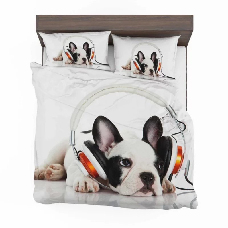 Music-Loving French Bulldog Furry Melodies Bedding Set 1