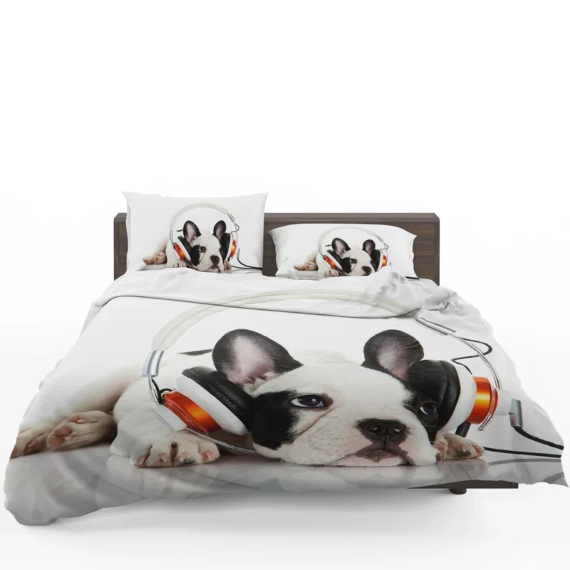 Music-Loving French Bulldog Furry Melodies Bedding Set