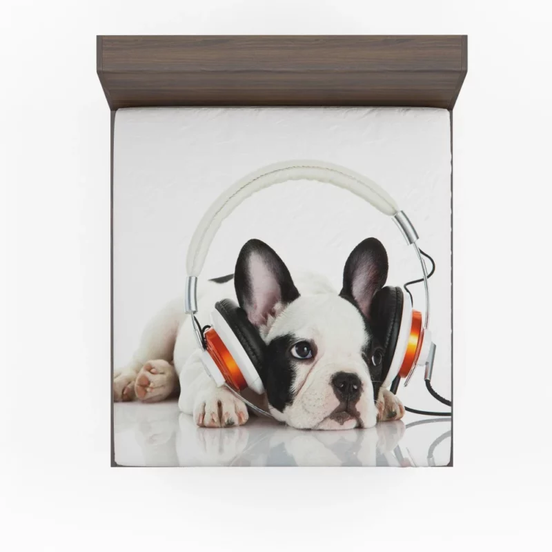 Music-Loving French Bulldog Furry Melodies Fitted Sheet 1