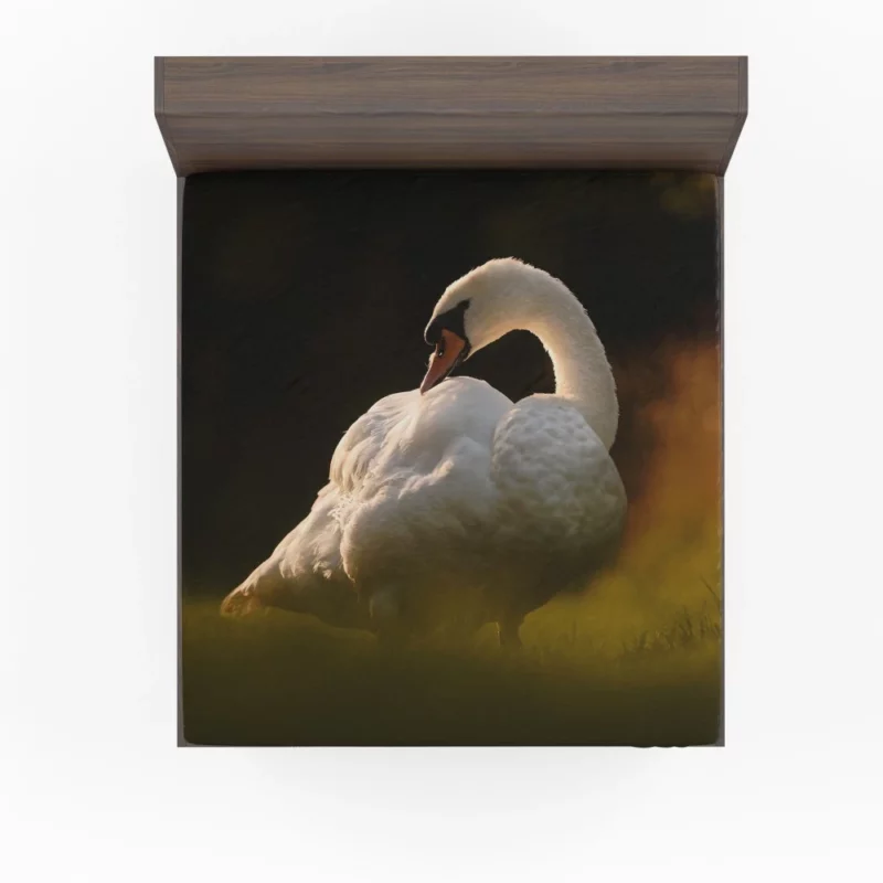 Mute Swan Elegance Serene Waters Fitted Sheet 1