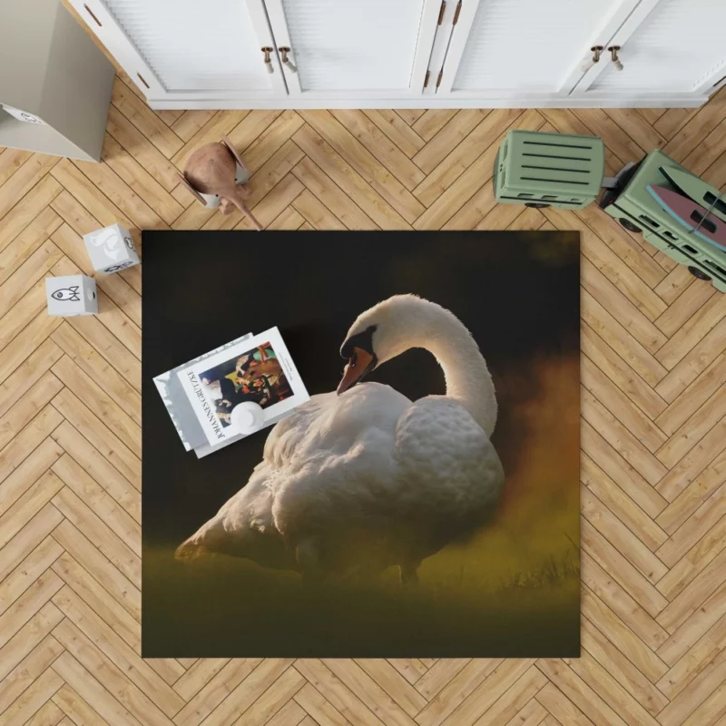 Mute Swan Elegance Serene Waters Rug