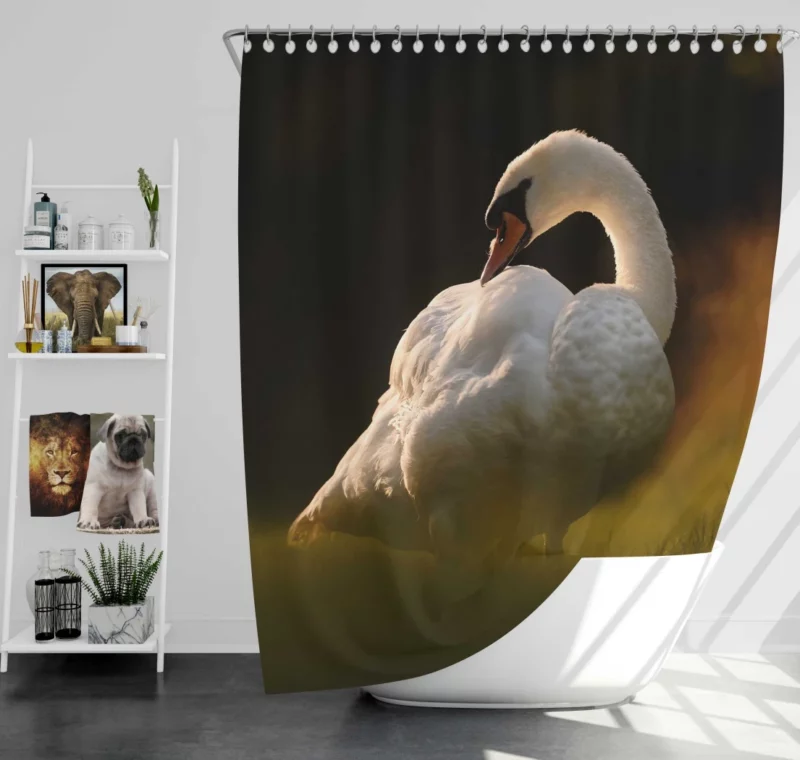 Mute Swan Elegance Serene Waters Shower Curtain