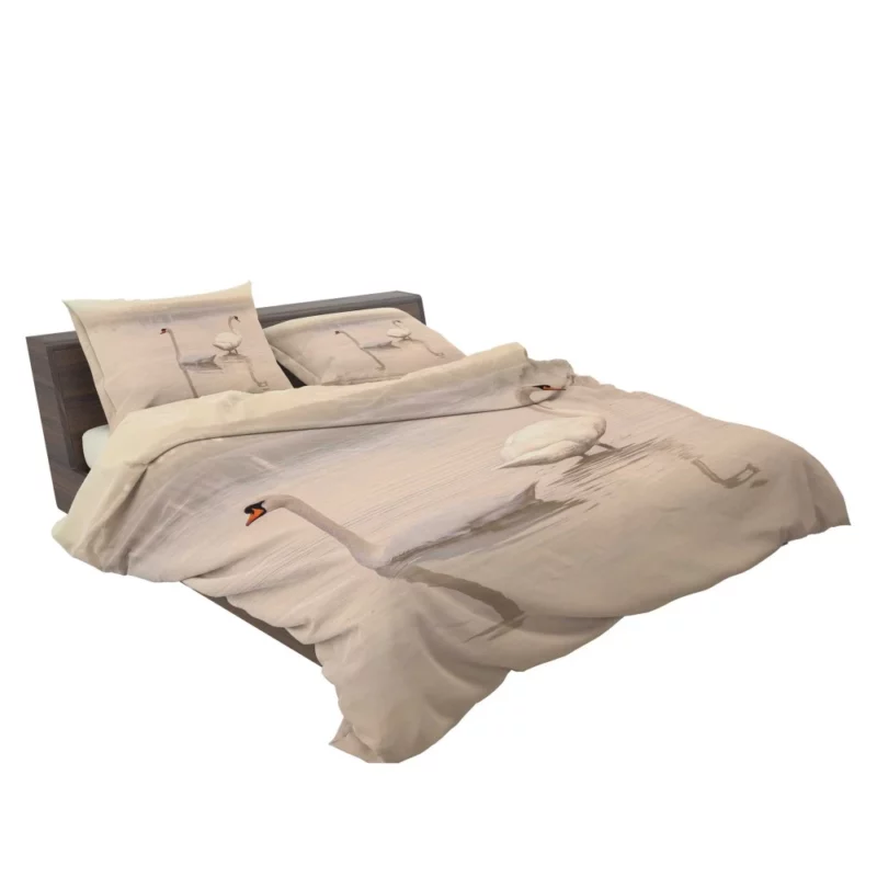 Mute Swan Elegant Reflection Aquatic Serenity Bedding Set 2