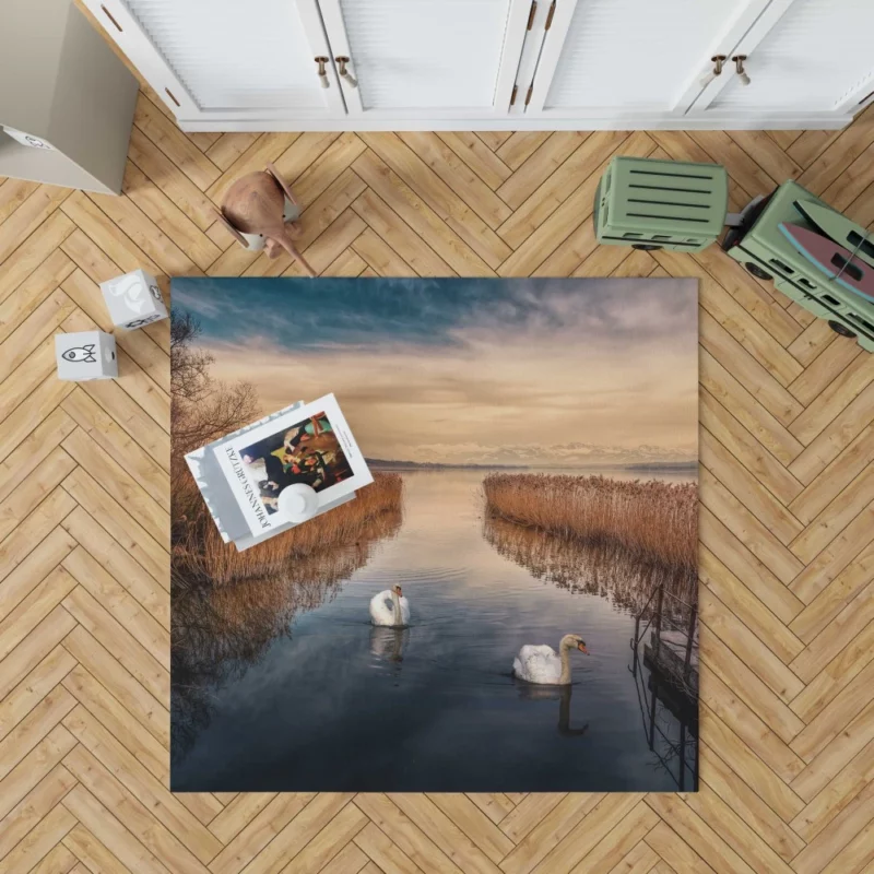 Mute Swan Lakeside Grace Serene Beauty Rug