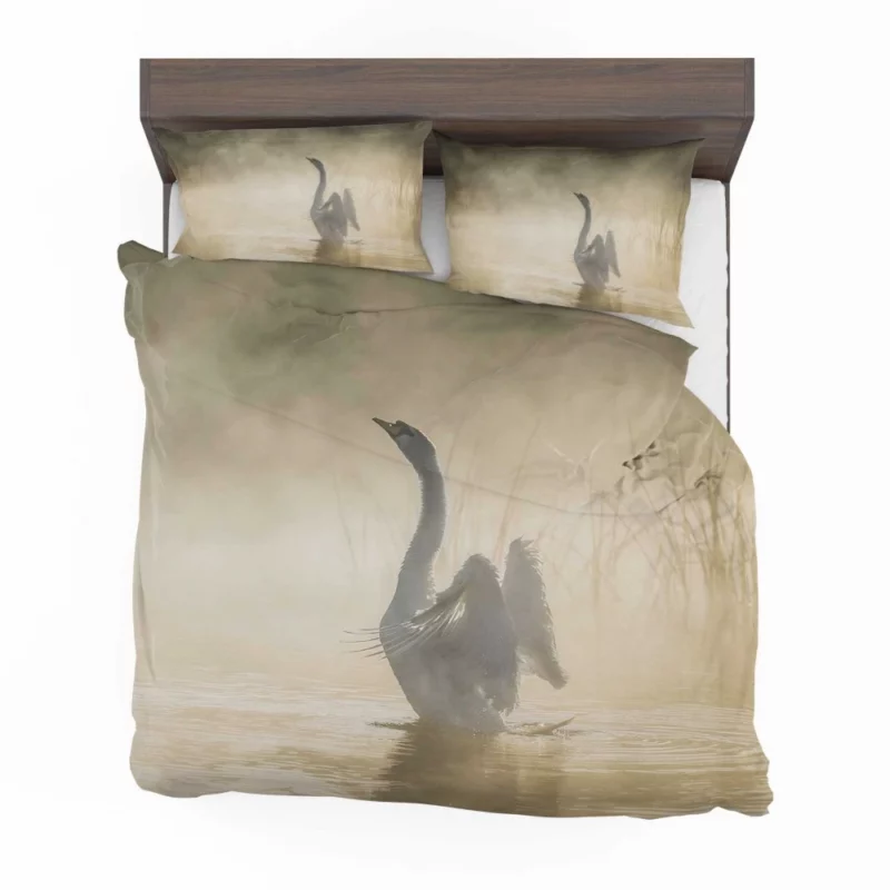 Mute Swan Misty Grace Foggy Elegance Bedding Set 1