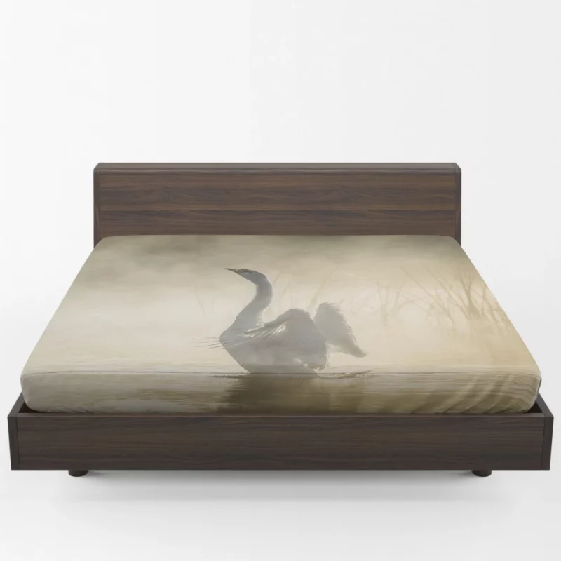 Mute Swan Misty Grace Foggy Elegance Fitted Sheet