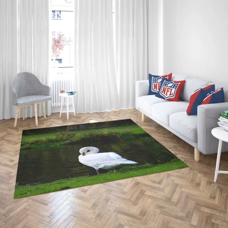 Mute Swan Serene Pose Graceful Beauty Rug 2