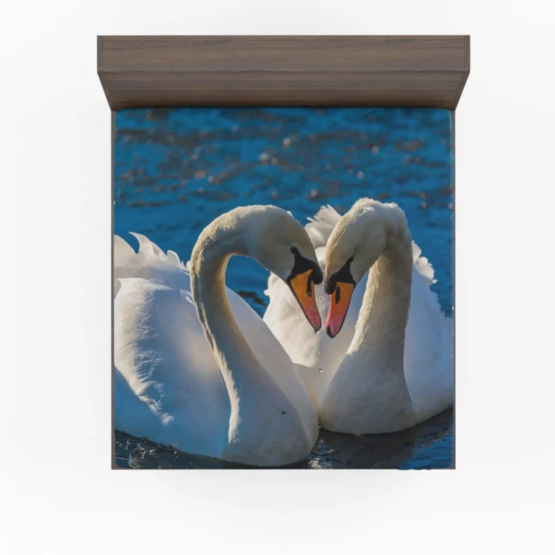 Mute Swans Graceful Water Duo Fitted Sheet 1