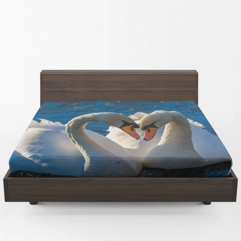 Mute Swans Graceful Water Duo Fitted Sheet