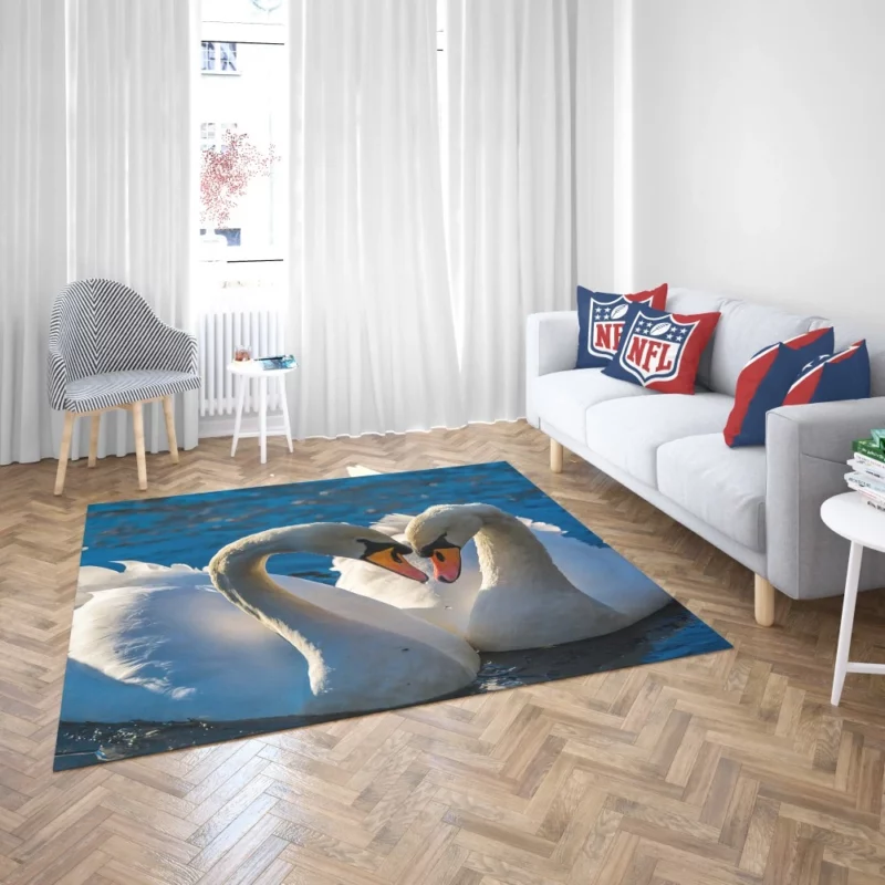 Mute Swans Graceful Water Duo Rug 2