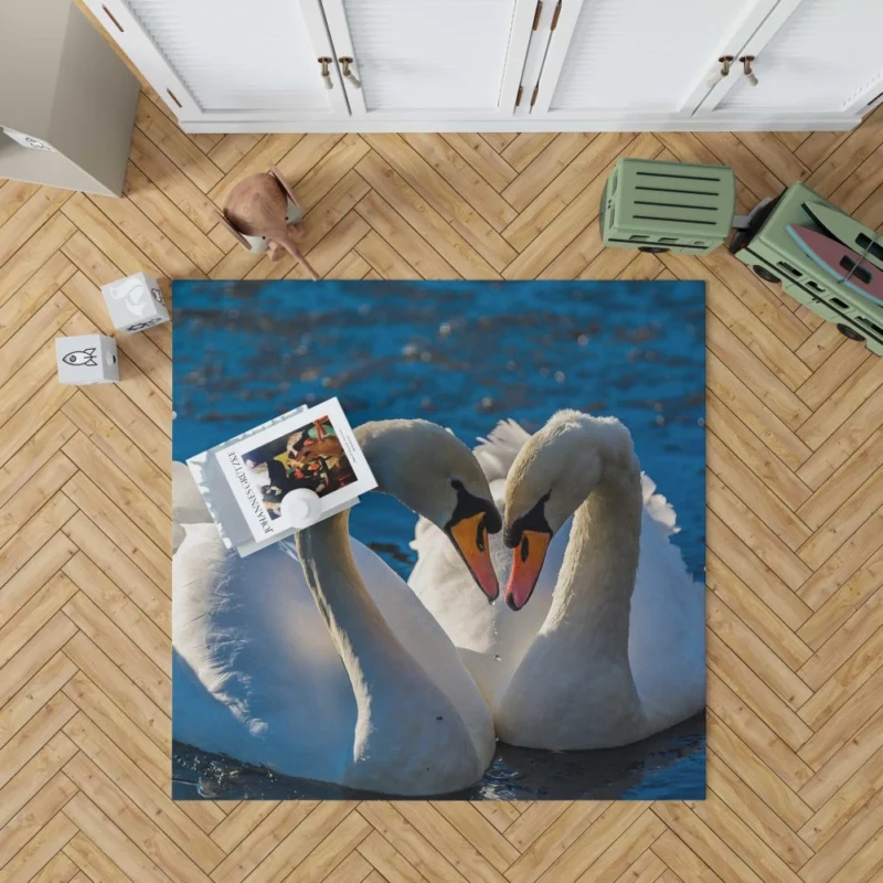 Mute Swans Graceful Water Duo Rug