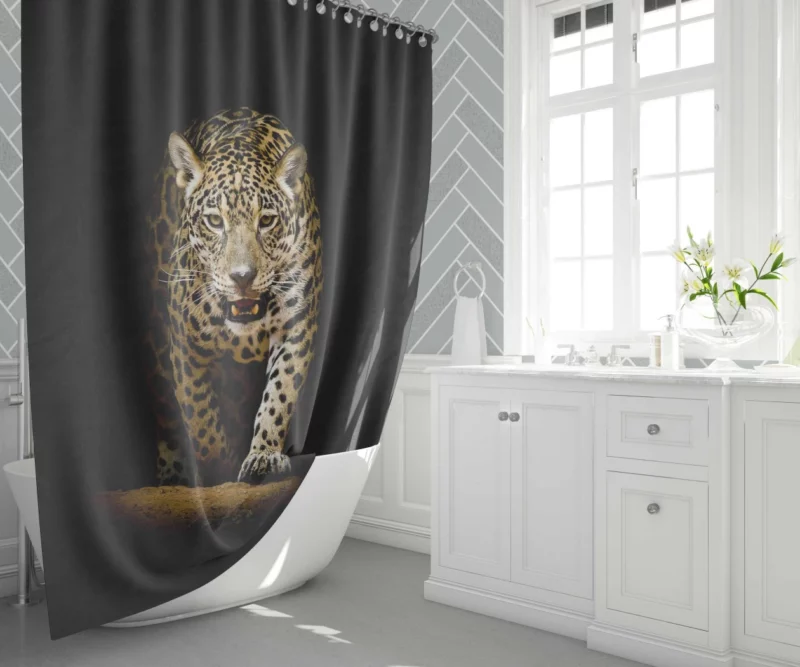 Mysterious Leopard Shadowy Beauty Shower Curtain 1