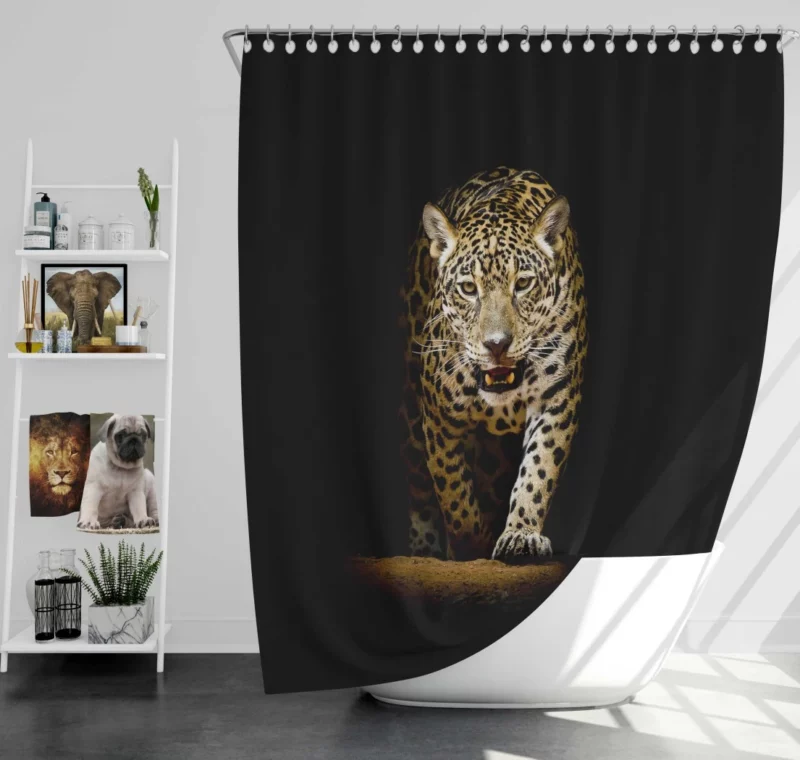 Mysterious Leopard Shadowy Beauty Shower Curtain