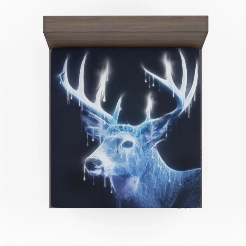 Mystic Fantasy Deer Ethereal Aura Fitted Sheet 1