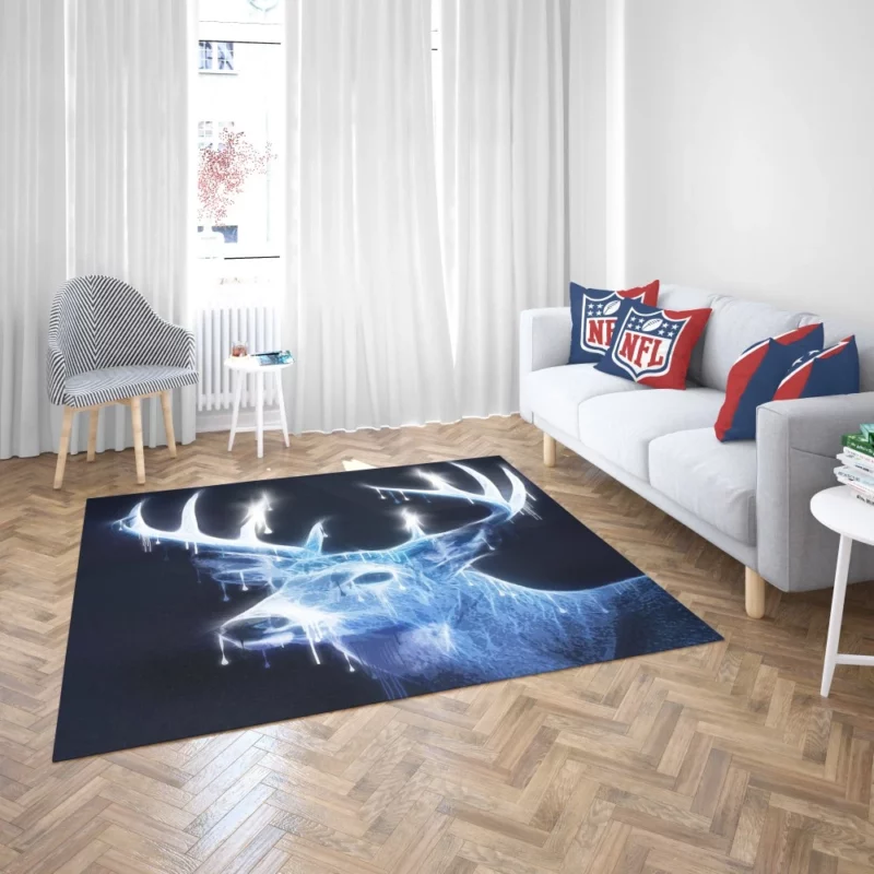 Mystic Fantasy Deer Ethereal Aura Rug 2