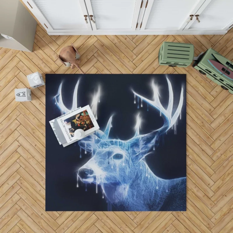 Mystic Fantasy Deer Ethereal Aura Rug