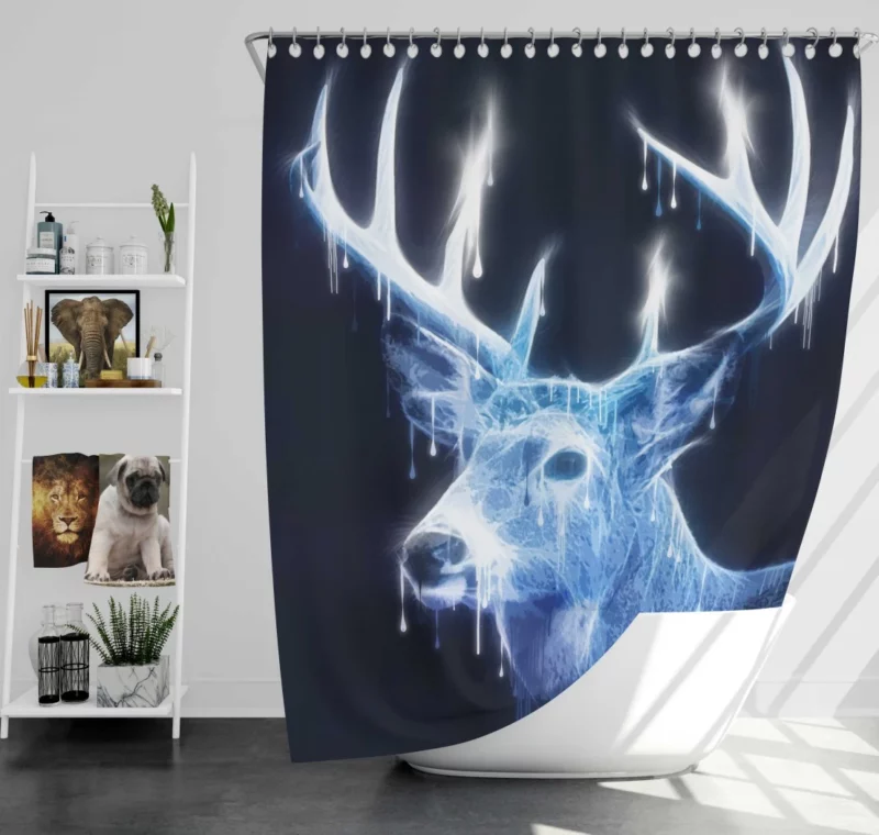 Mystic Fantasy Deer Ethereal Aura Shower Curtain