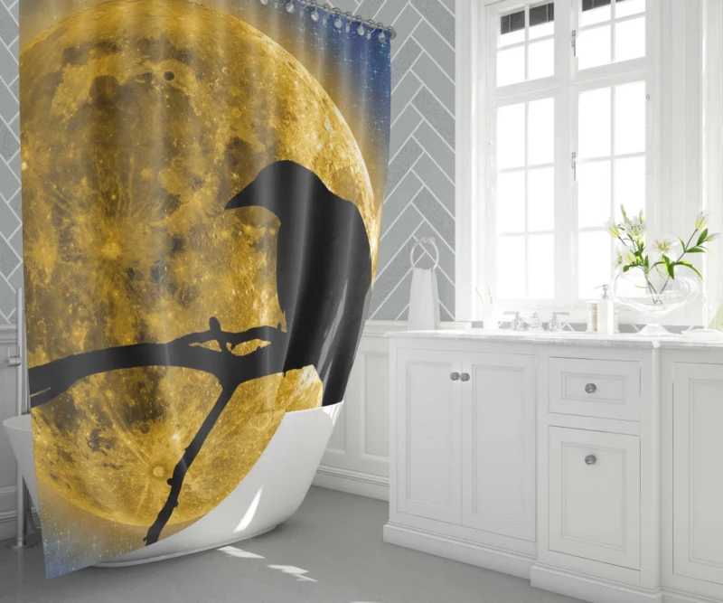 Nature Moonlit Serenade Avian Symphony Shower Curtain 1