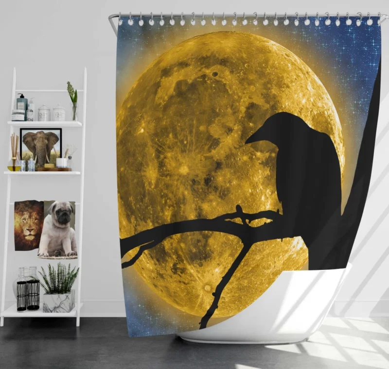 Nature Moonlit Serenade Avian Symphony Shower Curtain