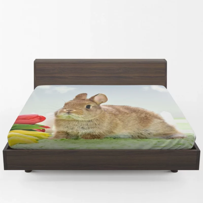 Nature Unveiling Rabbit Curiosity Fitted Sheet