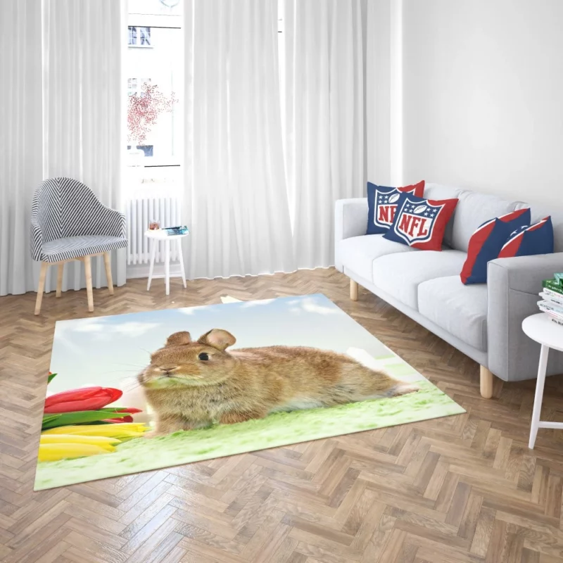 Nature Unveiling Rabbit Curiosity Rug 2