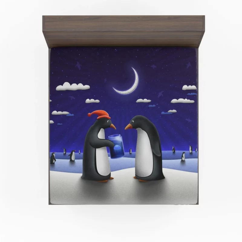 Night Penguins Artistic Joy Fitted Sheet 1