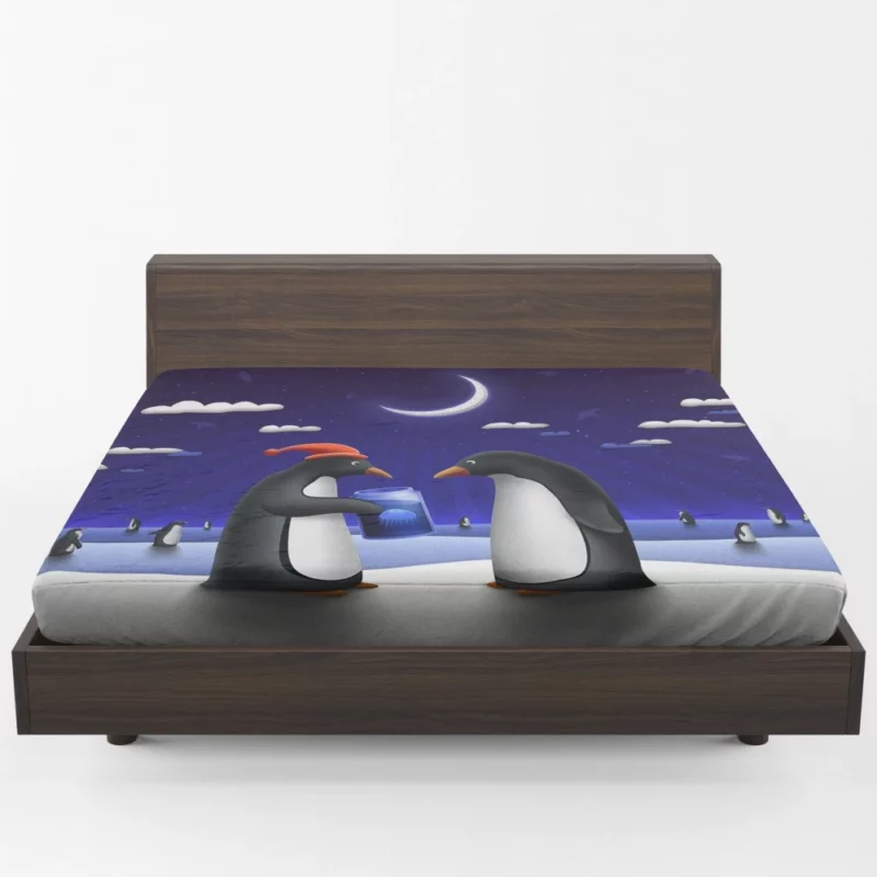 Night Penguins Artistic Joy Fitted Sheet