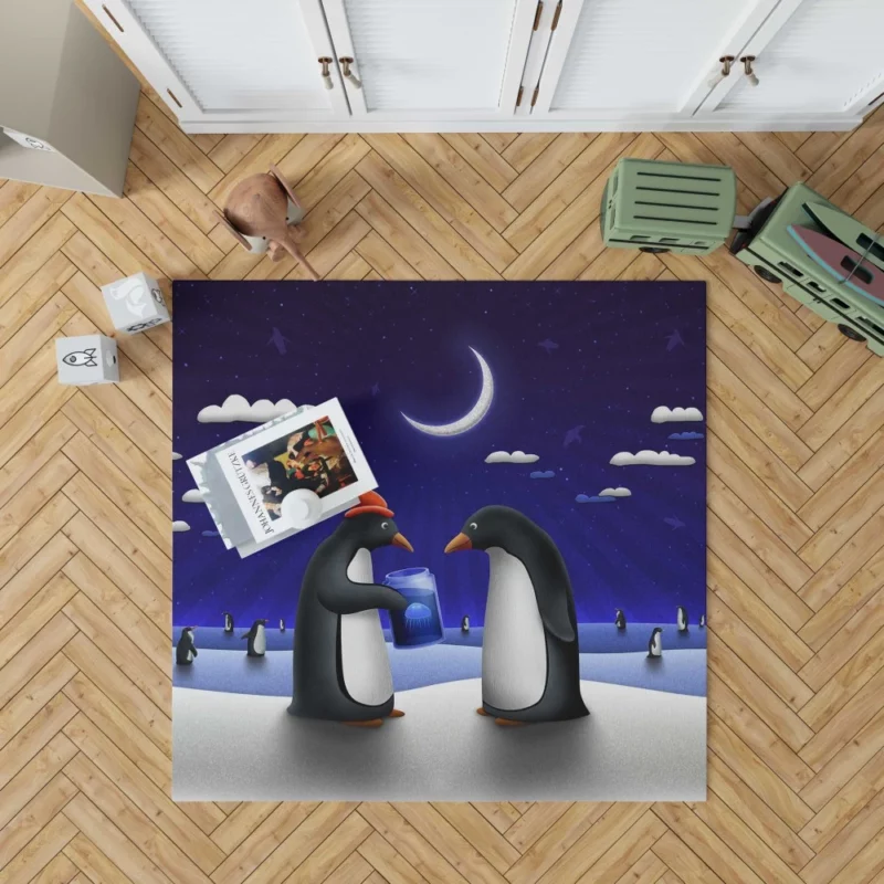 Night Penguins Artistic Joy Rug