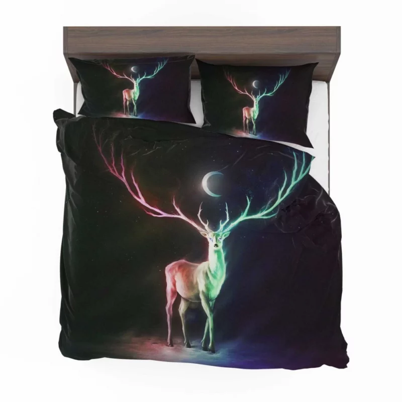 Nighttime Fantasy Deer Lunar Radiance Bedding Set 1