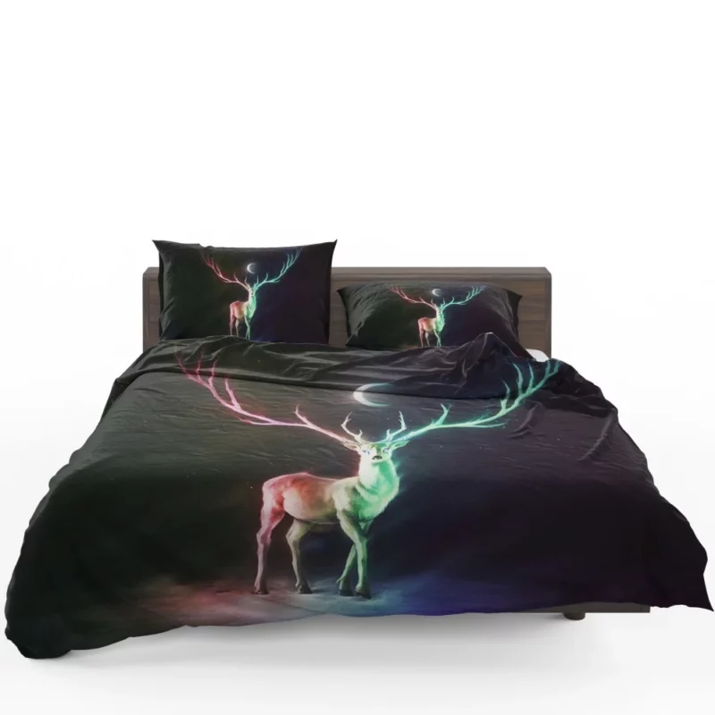 Nighttime Fantasy Deer Lunar Radiance Bedding Set